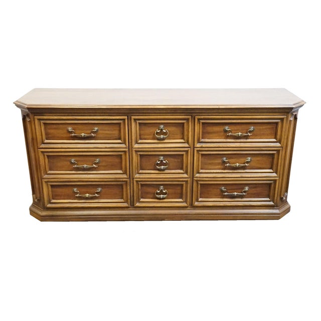 Neoclassical Hooker Furniture Solid Cherry Italian Neoclassical Tuscan Style 68" Triple Dresser 31-860-600 For Sale - Image 3 of 12