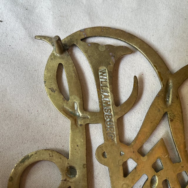1970s Large Brass Williamsburg Trivet For Sale - Image 9 of 10