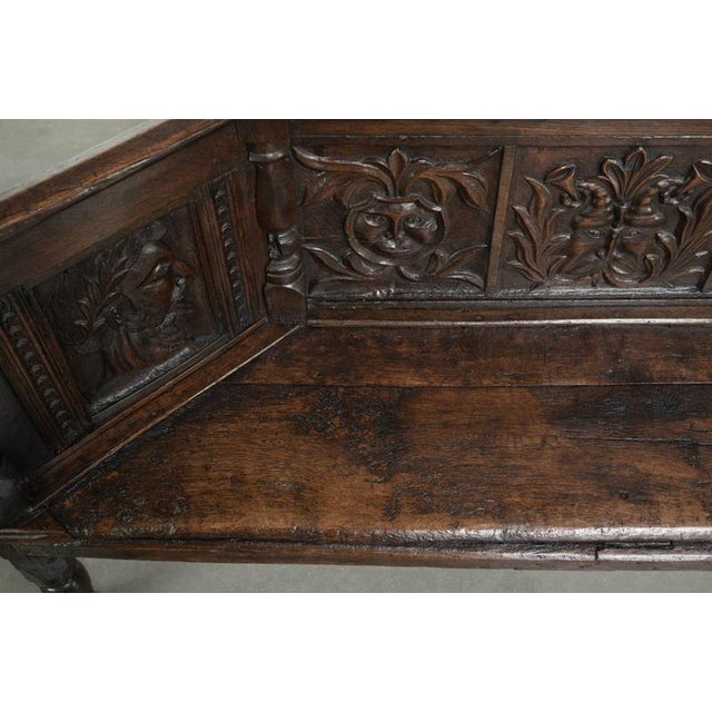 18th Century Italian Hall Bench with Wood Carvings For Sale - Image 6 of 14