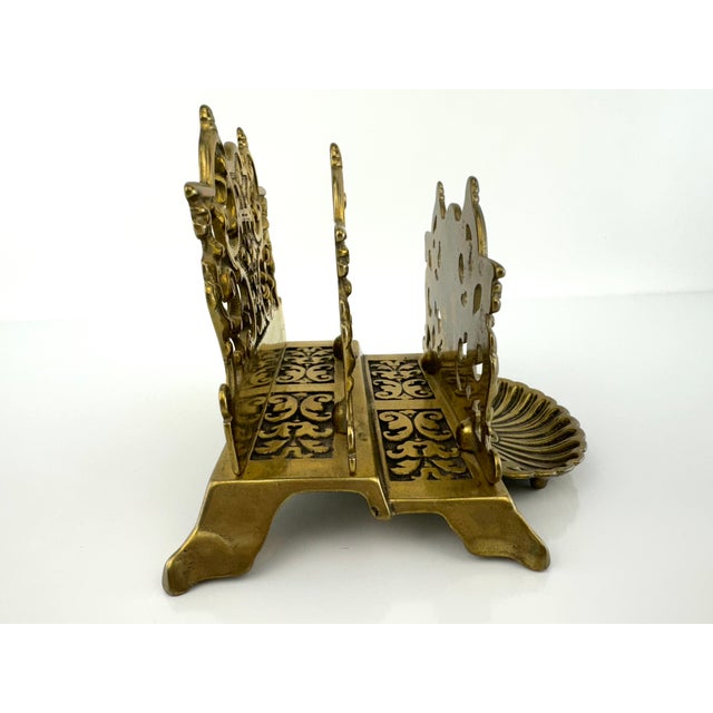 Vintage 1940's French Rococo Brass Letter Holder For Sale In Little Rock - Image 6 of 10