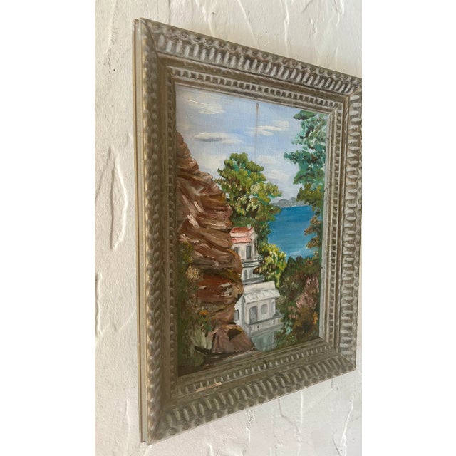 1975 California Chic Original Cityscape, "Telegraph Hill", Oil on Board, Framed For Sale In Palm Springs - Image 6 of 11