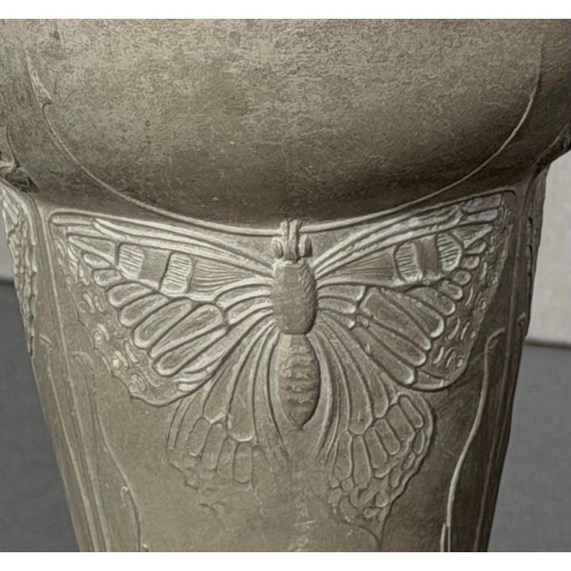 Signed Kayserzinn Art Nouveau Vase Designed by Hugo Leven. For Sale - Image 6 of 12