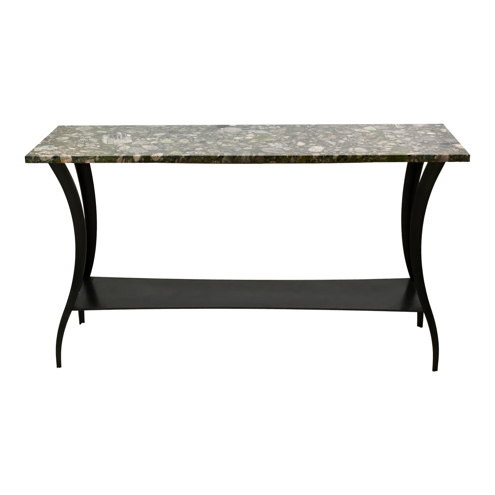1990s Sofa Table in Cultured Quartz Table Top with Stone Path Pattern