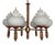 Brass Glass Ball Six Light Chandelier, 1950s For Sale