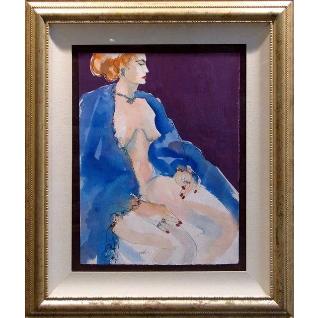 Mel Carter Original Nude Sitting Woman Framed Watercolor Painting For Sale In Denver - Image 6 of 6