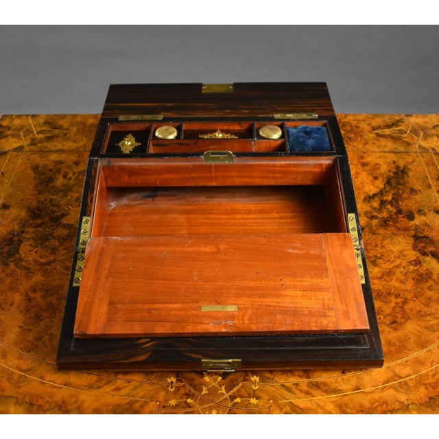Brown Victorian Amboyna Writing Slope, 1870 For Sale - Image 8 of 15