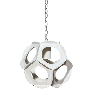 1960s Preben Dahl Style White Enameled Steel Hanging Pendant