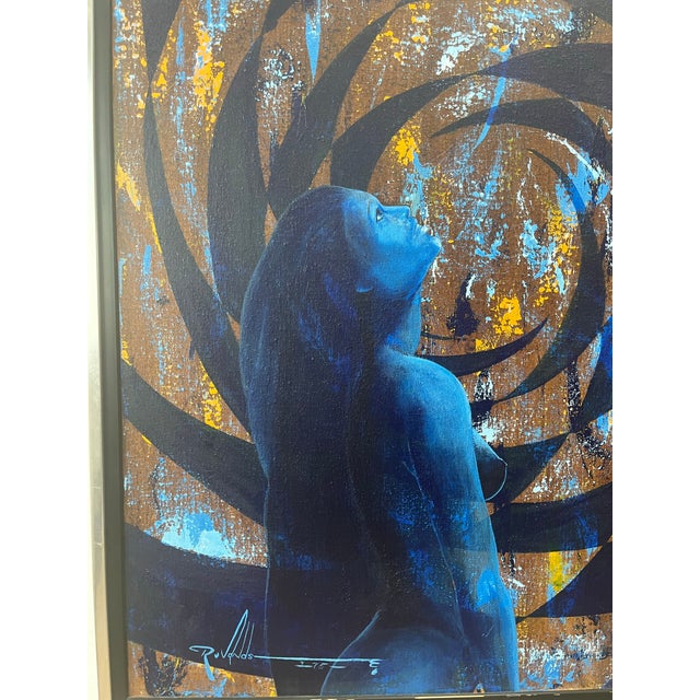 Mid Century Contemporary Abstract Nude Painting 1975 For Sale - Image 4 of 10