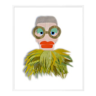 Iris with Chartreuse Feathers by Melvin G in White Framed Paper, XS Art Print For Sale