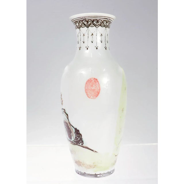 Vintage Chinese Export Eggshell Porcelain Vase For Sale - Image 4 of 12