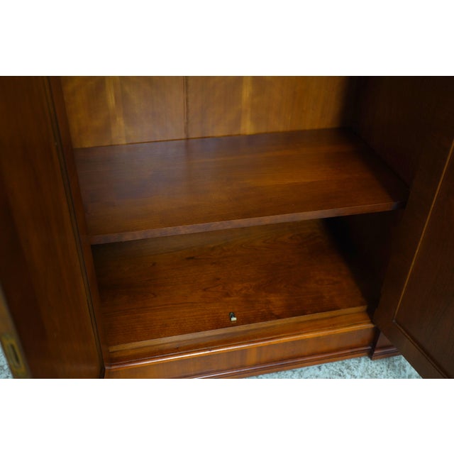 1980s Baker French Empire Cherry Flip Top Bar Cabinet For Sale - Image 5 of 18