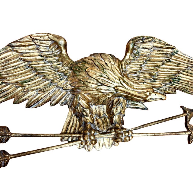 Traditional Eagle Wall Plaque in Gilt Wood by Palladio of Italy For Sale - Image 3 of 7