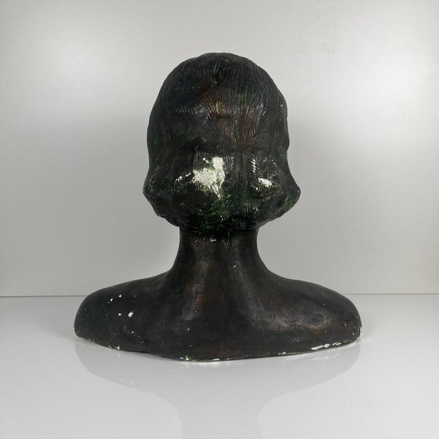 Neoclassical Style Plaster Bust of a Woman by M. Mongey, 20th Century For Sale - Image 9 of 17