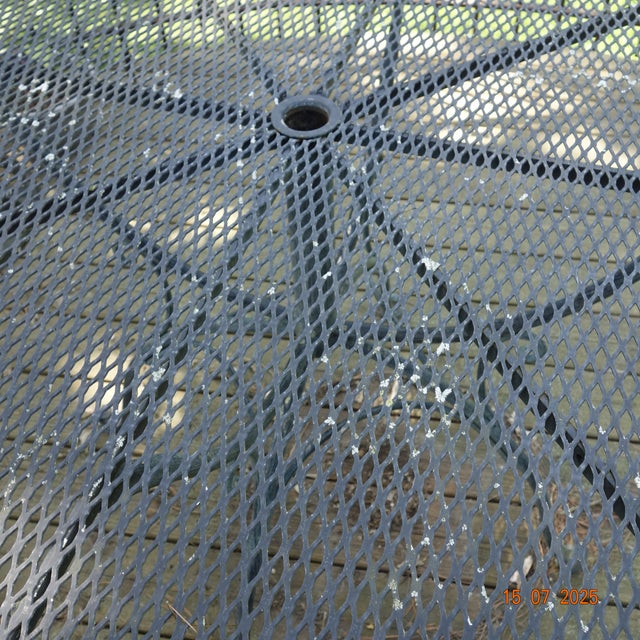 1990s Wrought Iron Patio Table & 4 Chairs For Sale In Minneapolis - Image 6 of 14