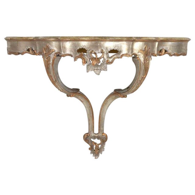 Gold 19th Century Italian Wall Console Table For Sale - Image 8 of 8