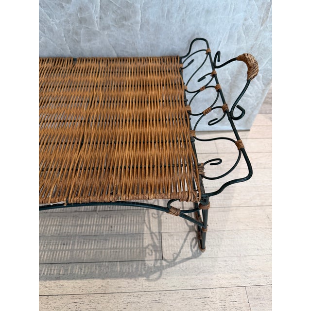 Rattan & Verdigris Bed Tray For Sale In Miami - Image 6 of 6