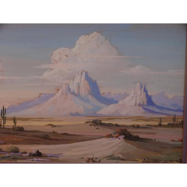Mid 20th Century "Desert Buttes" Gouache Painting on Board by Ralph Arthur Lytle, Framed For Sale - Image 4 of 5