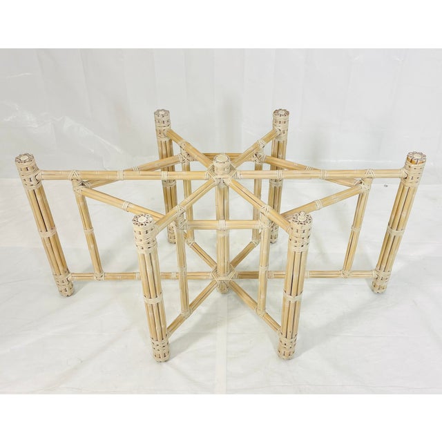 Vintage McGuire Bamboo Oval Dining Table With Beveled Glass, San Francisco For Sale - Image 10 of 18