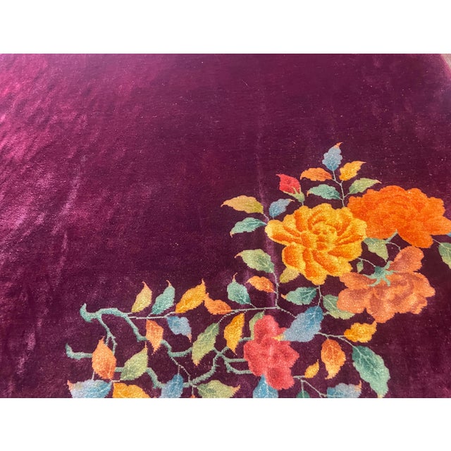 Art Deco Antique Chinese Art Deco Carpet 7'10" × 9'10" For Sale - Image 3 of 7