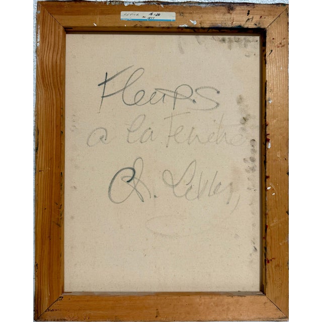 Modern Charles Levier, Charles Levier Modernist Artist Vase of Flowers in Bloom Window Paris Modernism, c.1960's For Sale - Image 3 of 7