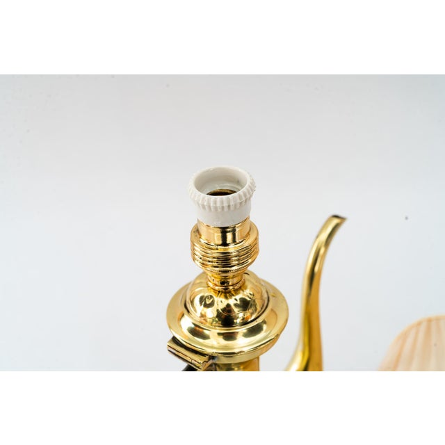 Art Deco Teacan Table Lamp with Fabric Shade, Vienna, Austria, 1920s For Sale - Image 10 of 17