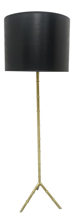 Vintage Neoclassical Faux Bamboo Tripod Floor Lamp