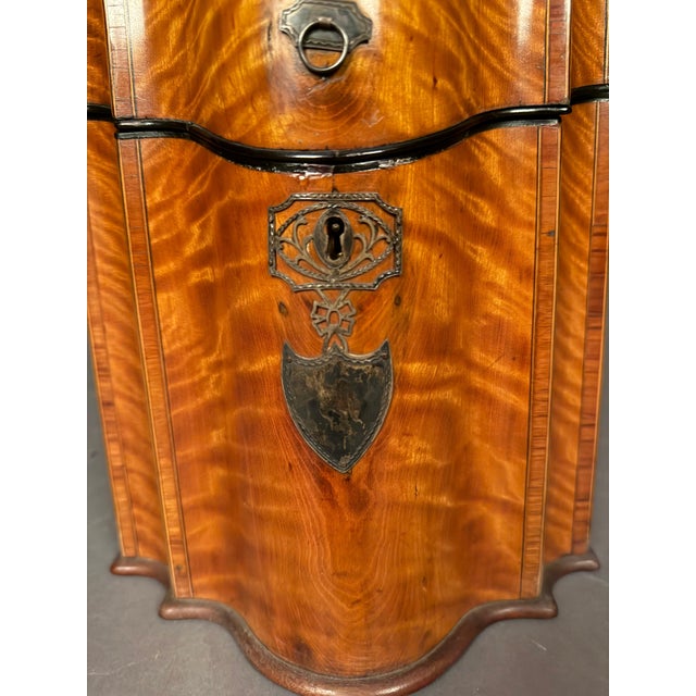 18th Century English Satinwood Document Box With Exotic Wood & Silver Inlay, Circa 1780 For Sale - Image 4 of 18