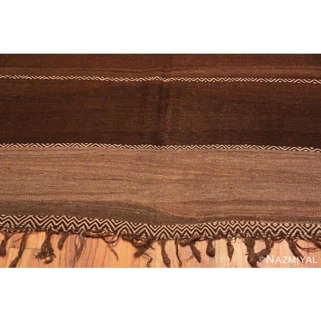 Nazmiyal Collection Brown Mid Century Moroccan Kilim Rug For Sale - Image 4 of 8
