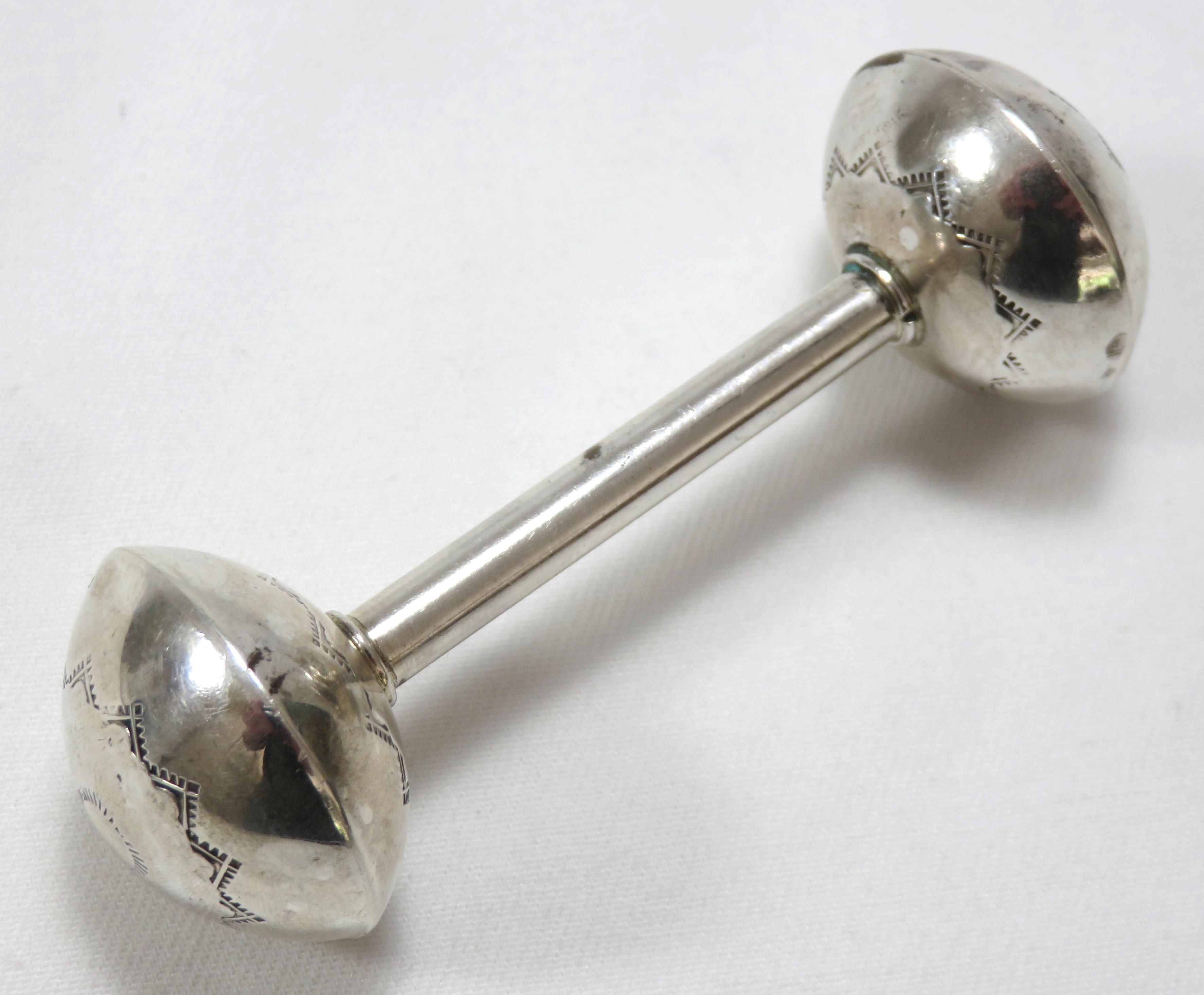 silver baby rattles for sale