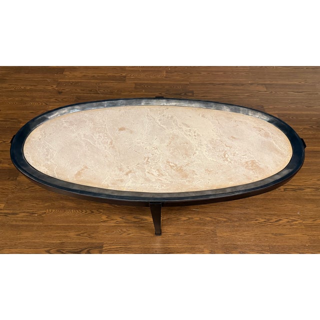 Maitland - Smith Oval Transitional Style Cocktail Table For Sale - Image 11 of 14