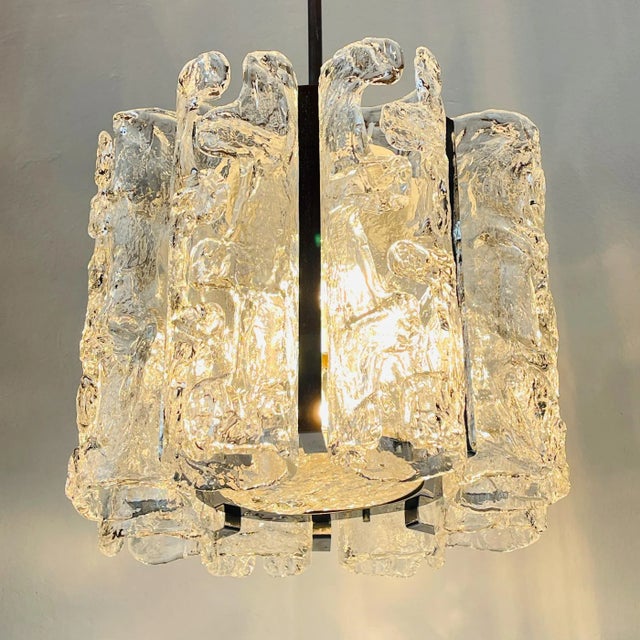 Vintage Ice Murano Glass Chandelier from AV Mazzega, Italy, 1970s For Sale - Image 18 of 18
