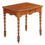 A French Faux Bamboo Pine and Maple Side Table, C. 1880. For Sale