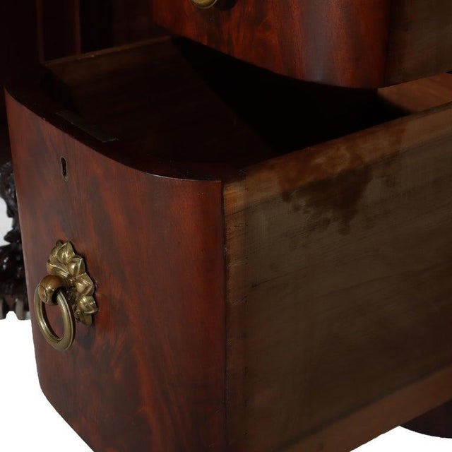 Antique American Empire Classical Flame Mahogany Sideboard, Bronze Pulls, C1840 For Sale - Image 16 of 18