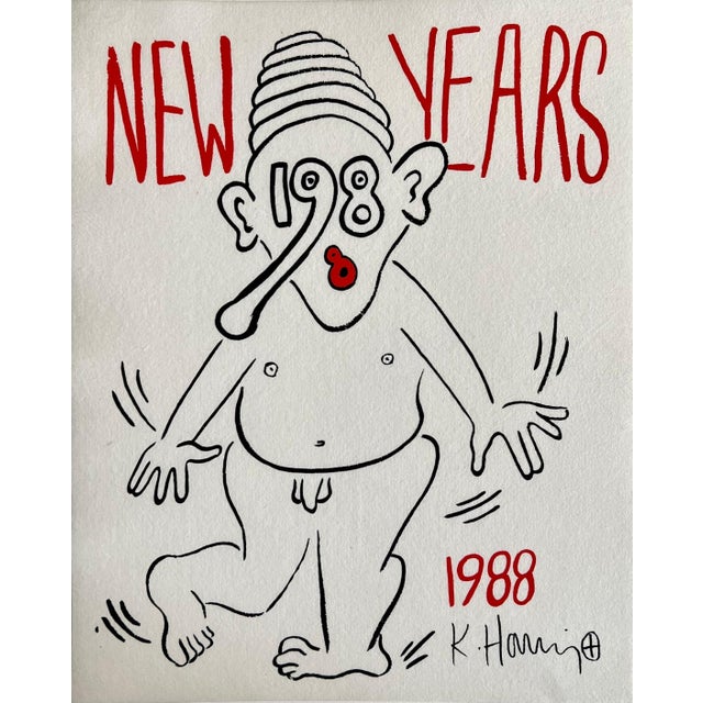Artist: Keith Haring, American (1958 - 1990) Title: New Year's Invitation 1988 Year: 1988 Medium: Silkscreen on Paper...