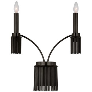 Fisher Weisman for Visual Comfort Signature Sutton Double Sconce in Bronze For Sale