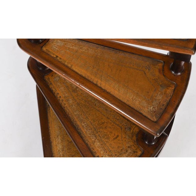 Vintage Spiral Mahogany Library Steps, 20th Century For Sale - Image 5 of 11