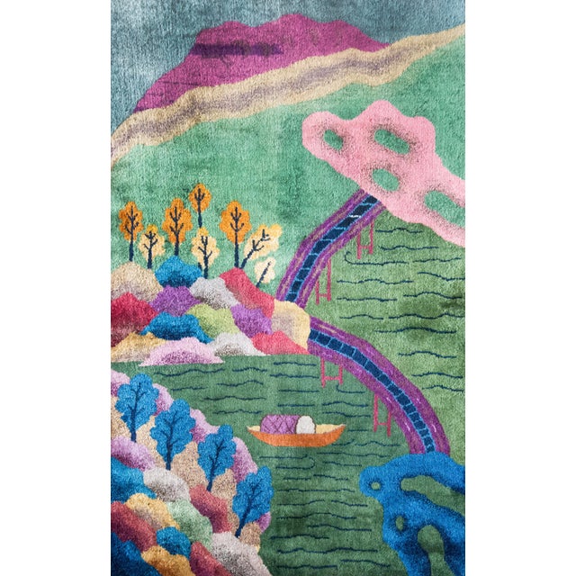 Chartreuse Early 20th Century Chinese Art Deco Rug For Sale - Image 8 of 15