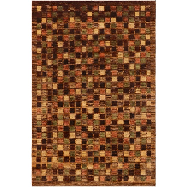 1980s Boho Chic Gabbeh Brown/Tan Wool Rug - 8'11'' X 11'7'' For Sale - Image 9 of 9