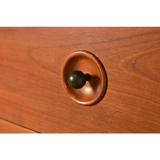 John Van Koert for Drexel Counterpoint Mid-Century Modern Sculpted Walnut Highboy Dresser, 1950s For Sale - Image 9 of 18