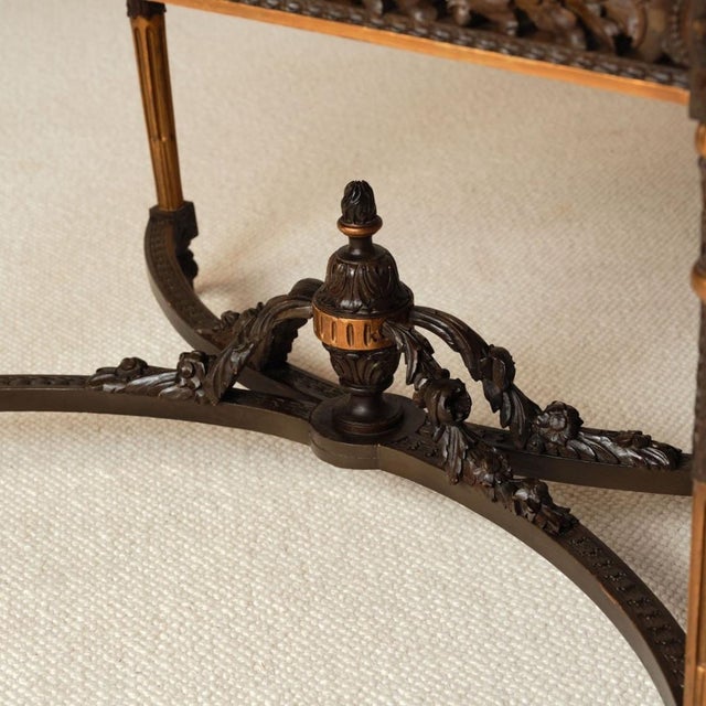 19th Century French Dark Wood Base & Marble Top Table For Sale - Image 10 of 12