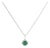 10K White Gold Green Emerald and 1/10 Cttw Diamond Accent Halo Pendant Necklace For Sale