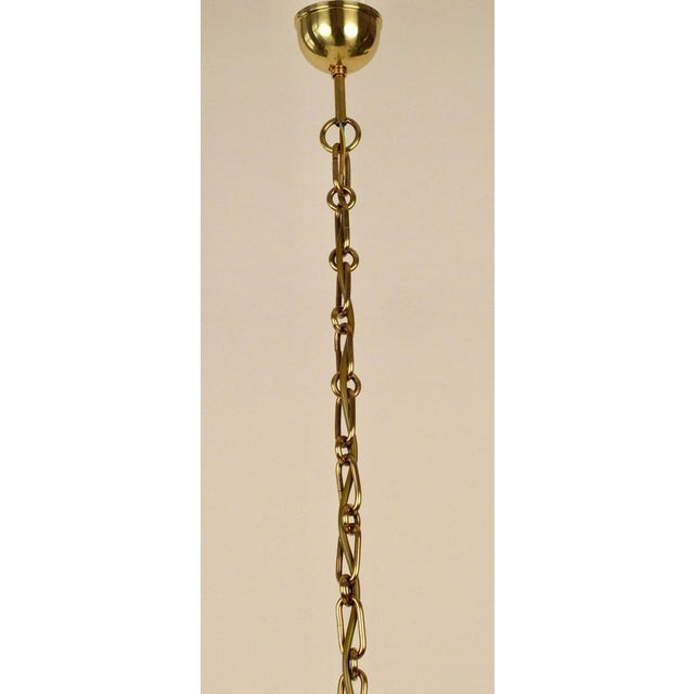 1950s Austrian 6-Arm Chandelier in Brass with Silk Shades attributed to Josef Frank, 1950s For Sale - Image 5 of 18