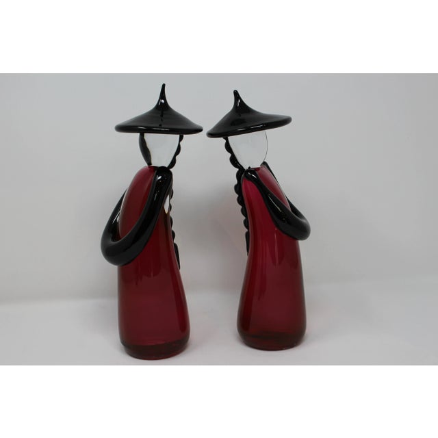 Roberto Beltrami is one of Murano's most popular Glass Masters. This beautiful pair of Chinese Figurines are in a...