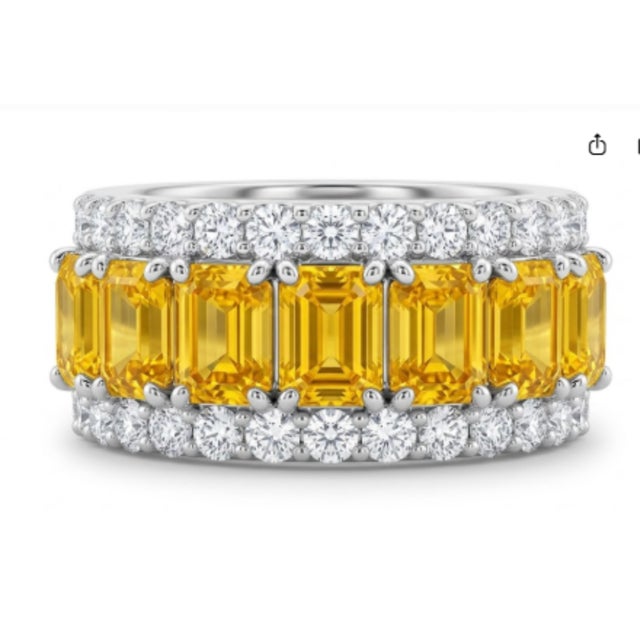 Natural Yellow Sapphire 3.30cts & Diamond 0.75cts Ring in 14k Gold For Sale In New York - Image 6 of 8