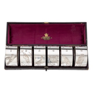 Silver Plated Napkin Holders, Sheffield, England, 1880, Set of 6 For Sale