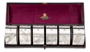 Silver Plated Napkin Holders, Sheffield, England, 1880, Set of 6