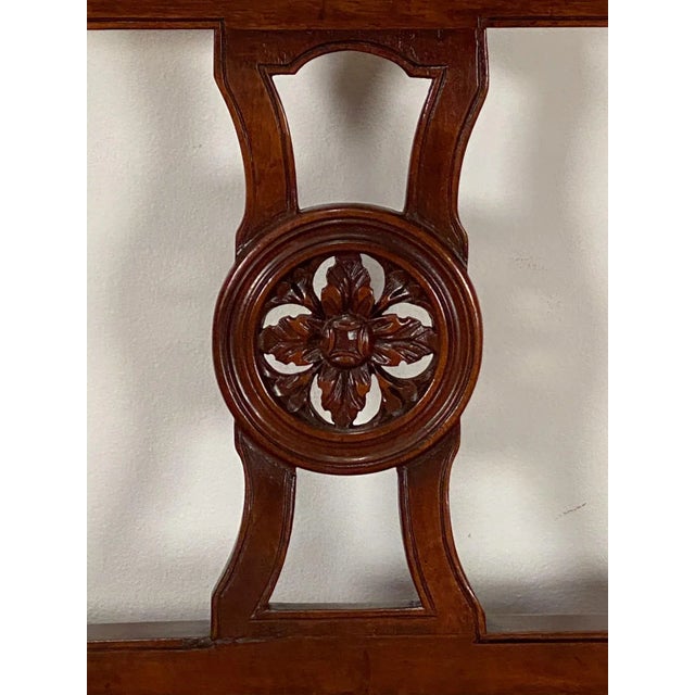 Wood Antique Neoclassical Style Italian Walnut Settees - a Pair For Sale - Image 7 of 11