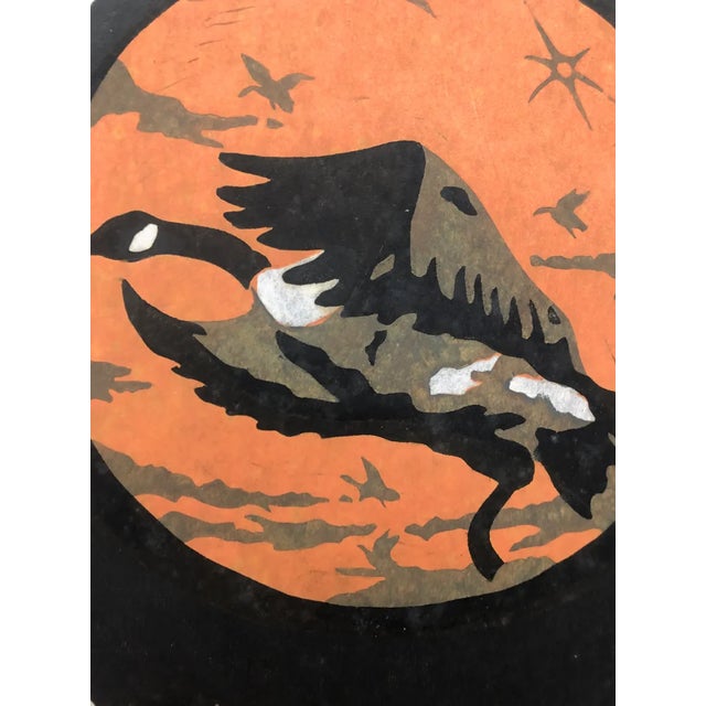 South Carolina artist John E. Davis, "Wild Goose," pencil signed, dated 1971 and numbered 5 of 20. Printed in color on...