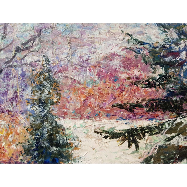 Early 20th Century Charreton Victor - Snowy Forest - Oil on Cardboard - Early 20th Century - Framed For Sale - Image 5 of 14