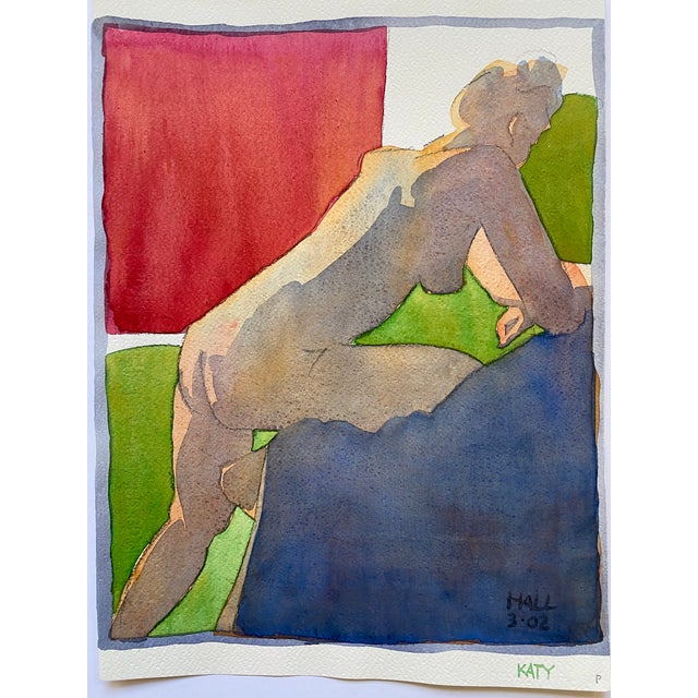 Original Watercolor Painting of a Female Nude by Jon Hall For Sale - Image 4 of 6